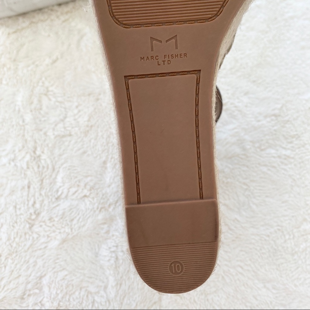 Marc Fisher Alida brown green espadrille wedge 10 - Picture 9 of 12